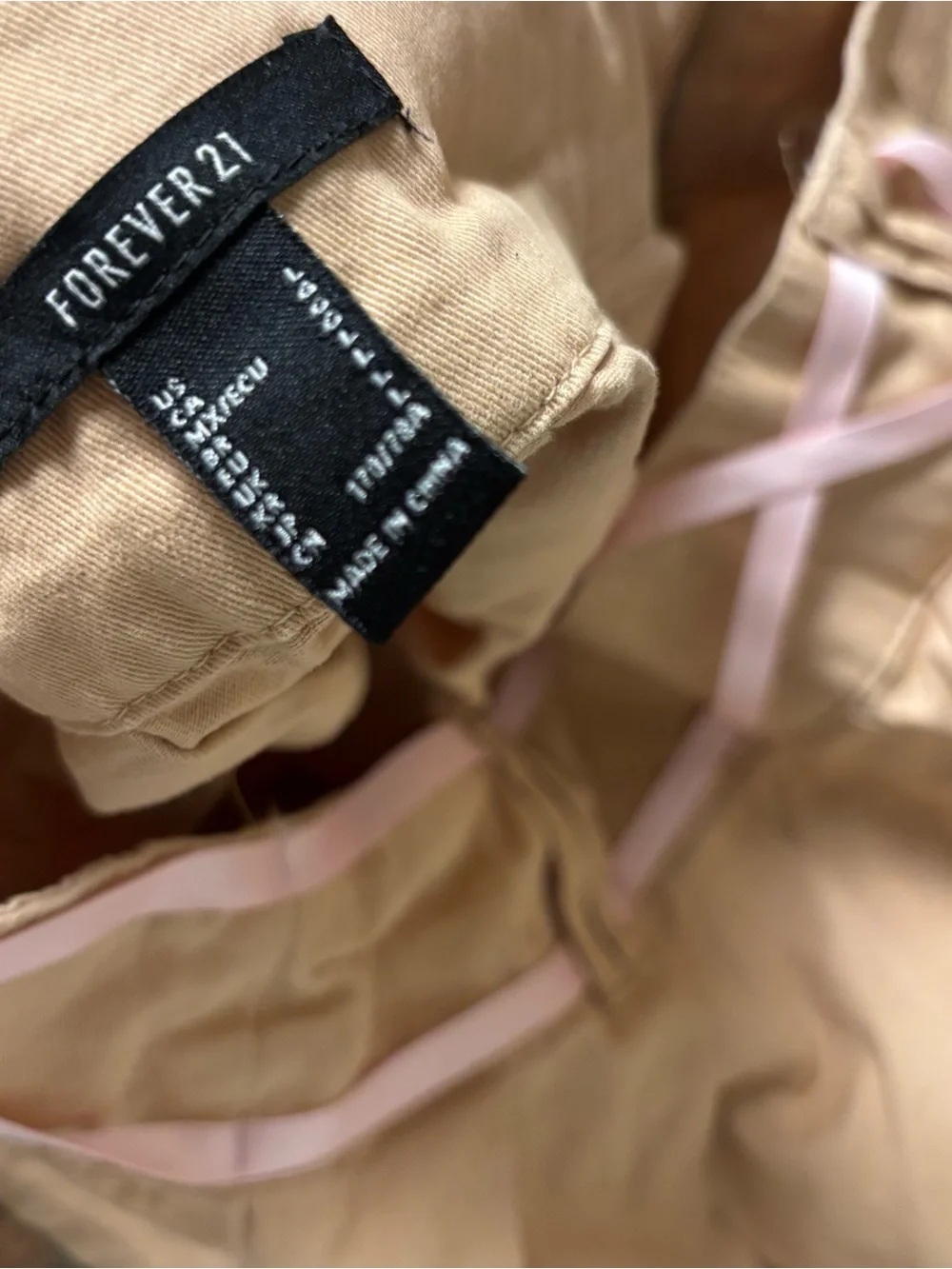 Top & Skirt Matching Set Pink-Tan Lace-Up